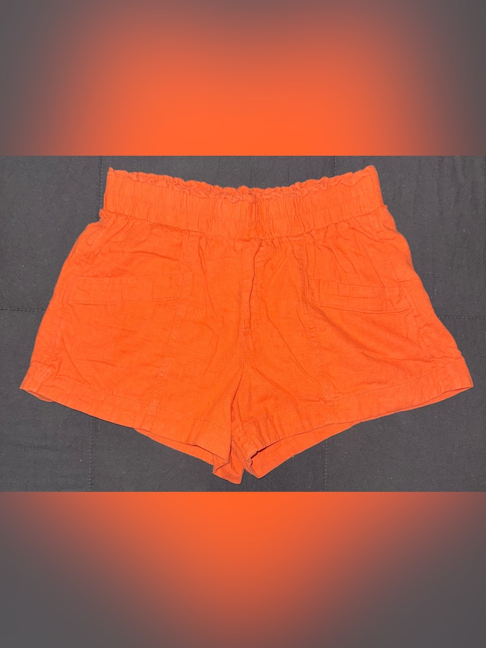 a new day High Waist Orange Casual Linen-Blend Shorts
